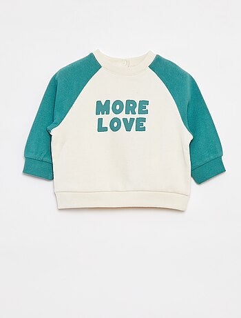 Sweat bicolore avec message