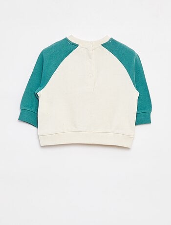 Sweat bicolore avec message