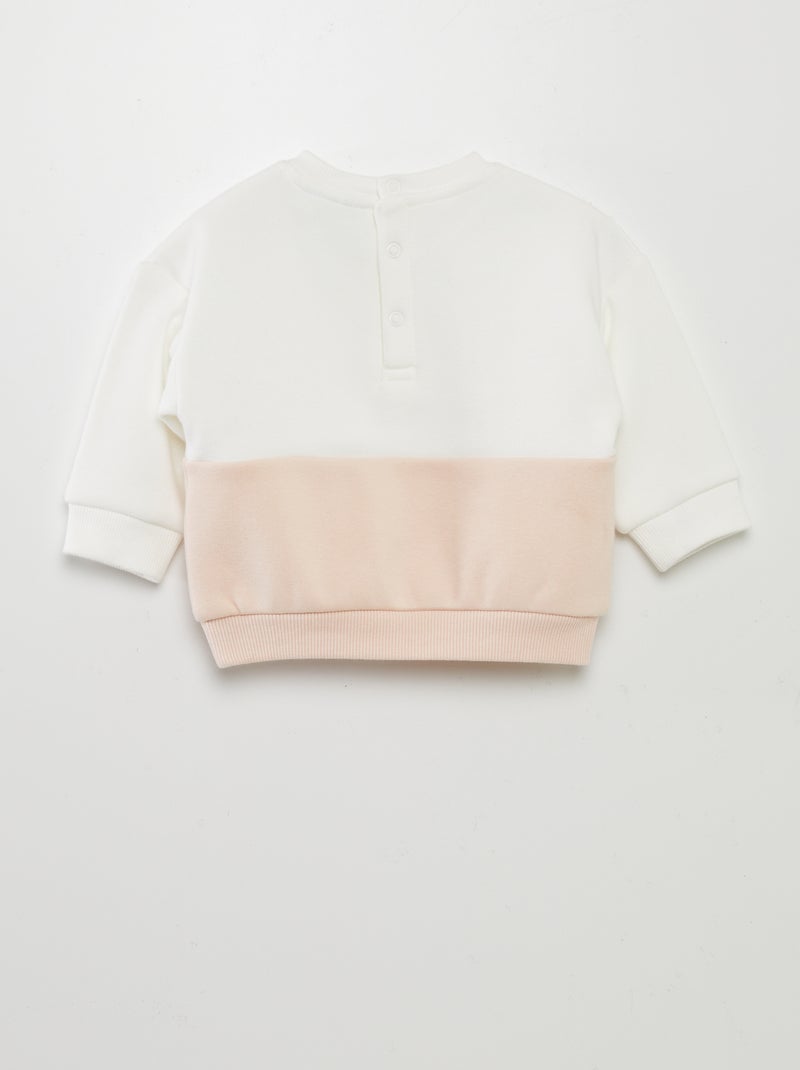 Sweat bicolore 'Belle' Rose - Kiabi