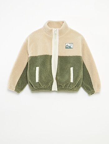 Sweat bicolore en maille bouclette
