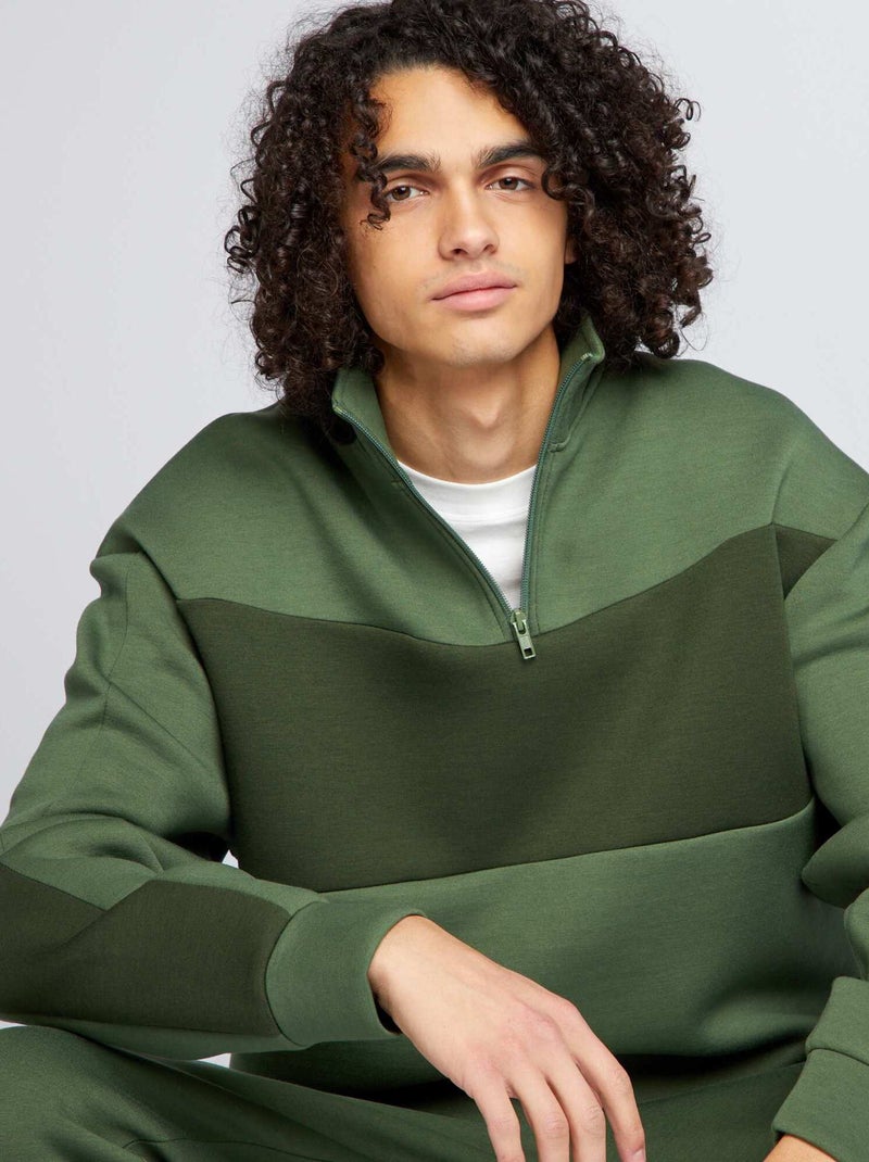 Sweat bicolore Vert - Kiabi