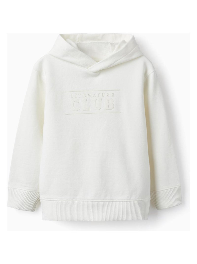 Sweat blanc à manches longues pour garçon LITERATURE CLUB Blanc - Kiabi