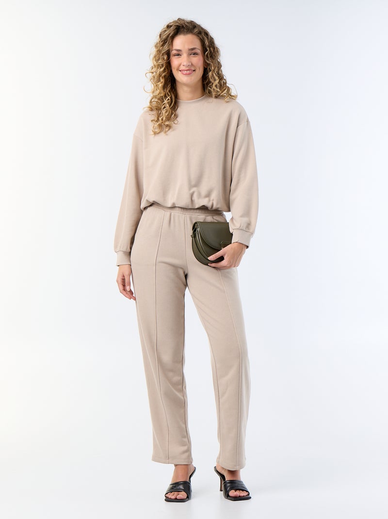 Sweat boule en french terry Beige - Kiabi