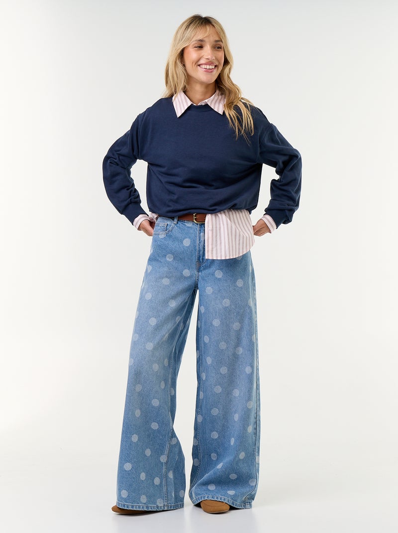 Sweat boule en french terry Bleu - Kiabi