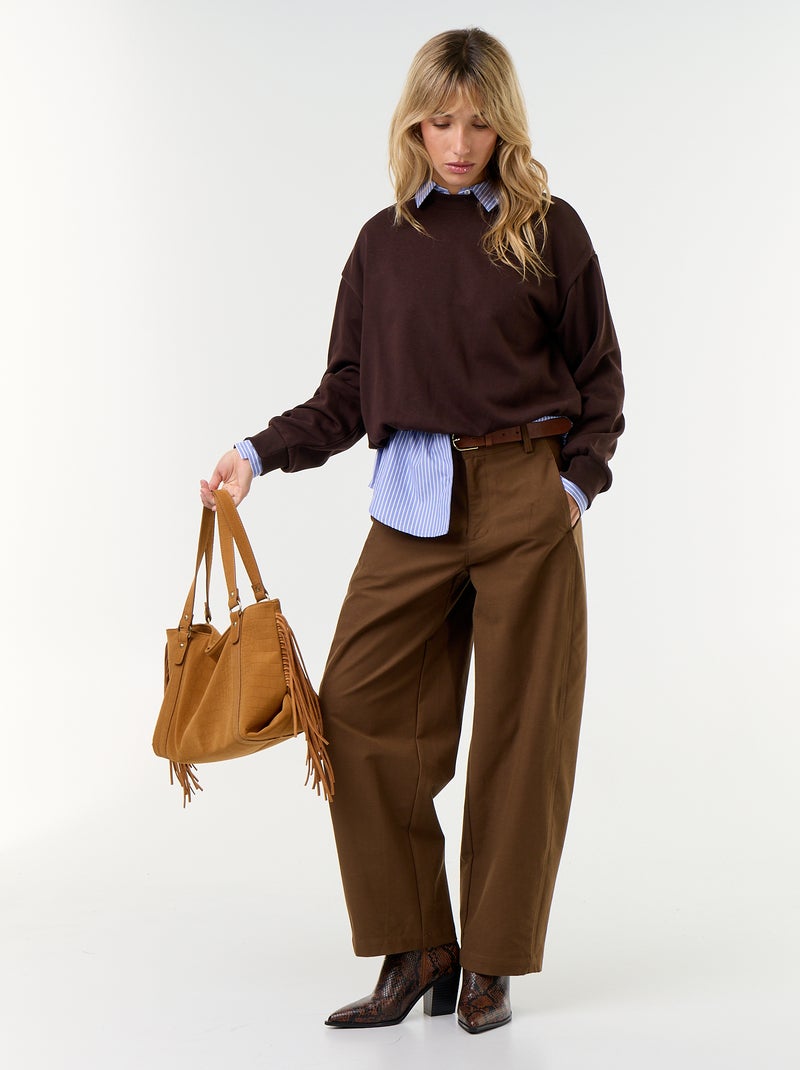 Sweat boule en french terry Marron - Kiabi