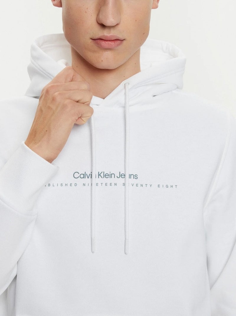 Sweat Calvin Klein à capuche Blanc - Kiabi