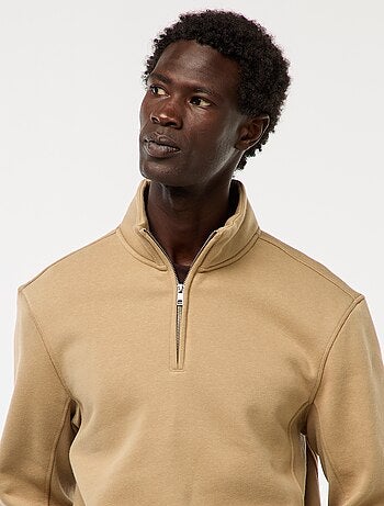 Sweat camionneur avec col montant zippé