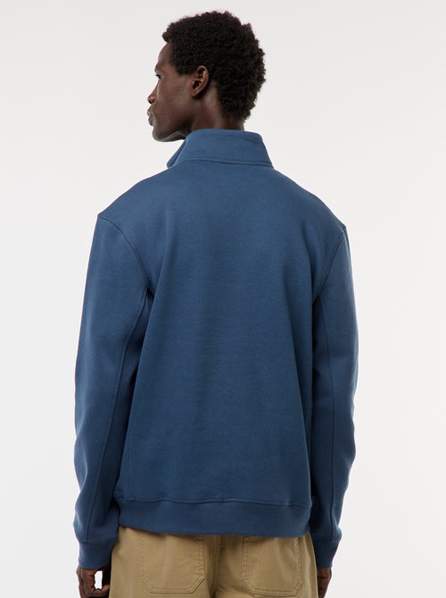 Sweat camionneur avec col montant zippé - Kiabi