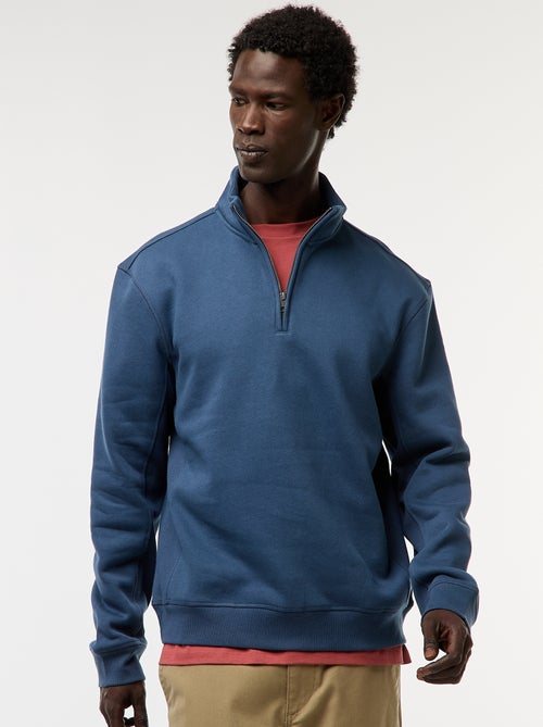 Sweat camionneur avec col montant zippé - Kiabi