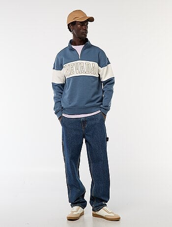 Sweat camionneur avec col montant zippé