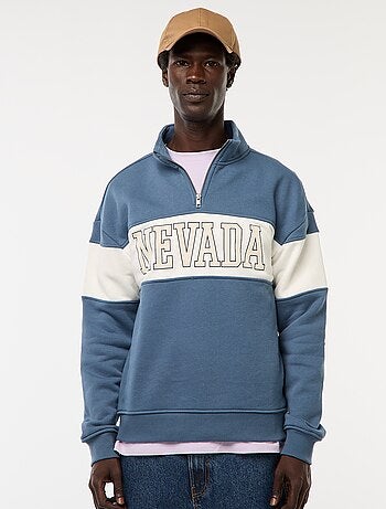 Sweat camionneur avec col montant zippé