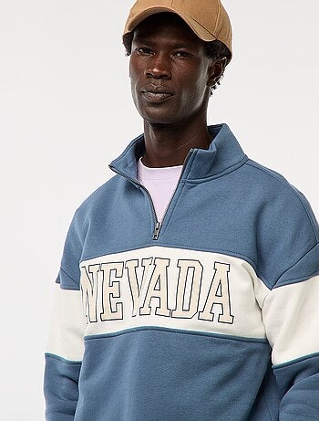 Sweat camionneur avec col montant zippé