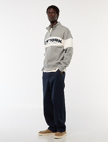 Sweat camionneur avec col montant zippé