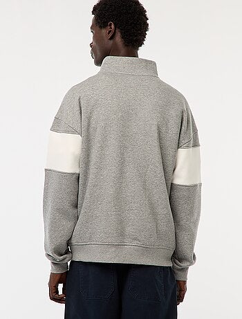 Sweat camionneur avec col montant zippé