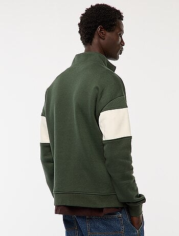 Sweat camionneur avec col montant zippé