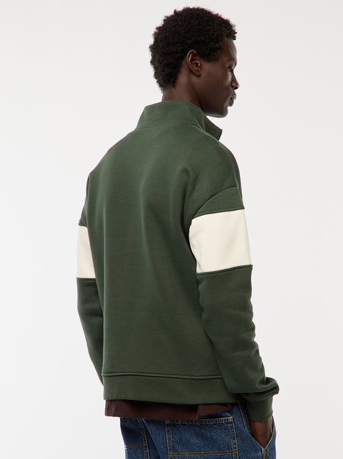 Sweat camionneur avec col montant zippé - Kiabi