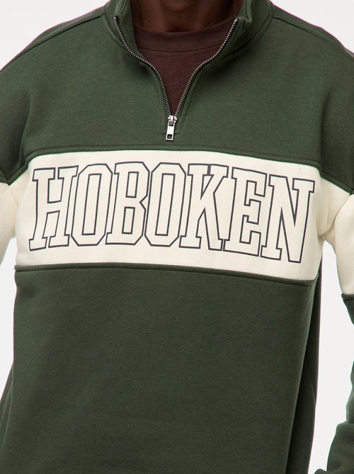 Sweat camionneur avec col montant zippé - Kiabi