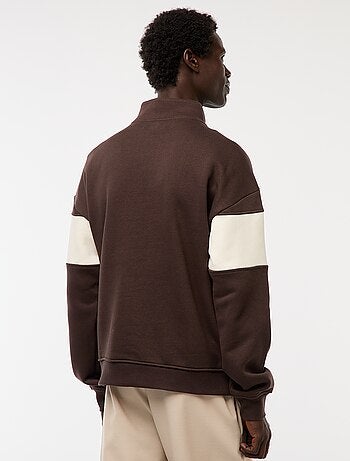 Sweat camionneur avec col montant zippé