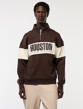 Sweat camionneur avec col montant zippé