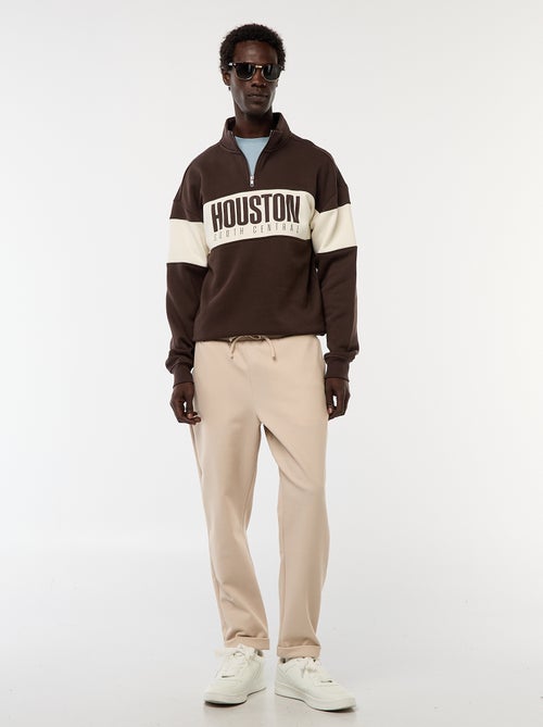 Sweat camionneur avec col montant zippé - Kiabi