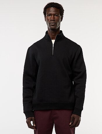 Sweat camionneur avec col montant zippé