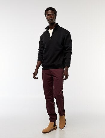 Sweat camionneur avec col montant zippé