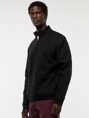 Sweat camionneur avec col montant zippé