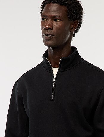 Sweat camionneur avec col montant zippé
