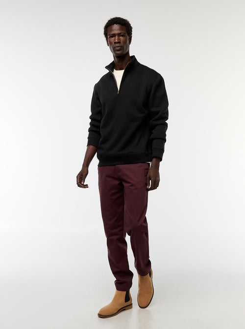 Sweat camionneur avec col montant zippé - Kiabi