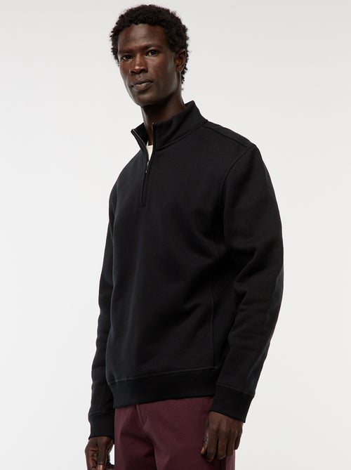 Sweat camionneur avec col montant zippé - Kiabi