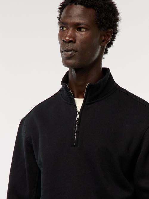 Sweat camionneur avec col montant zippé - Kiabi