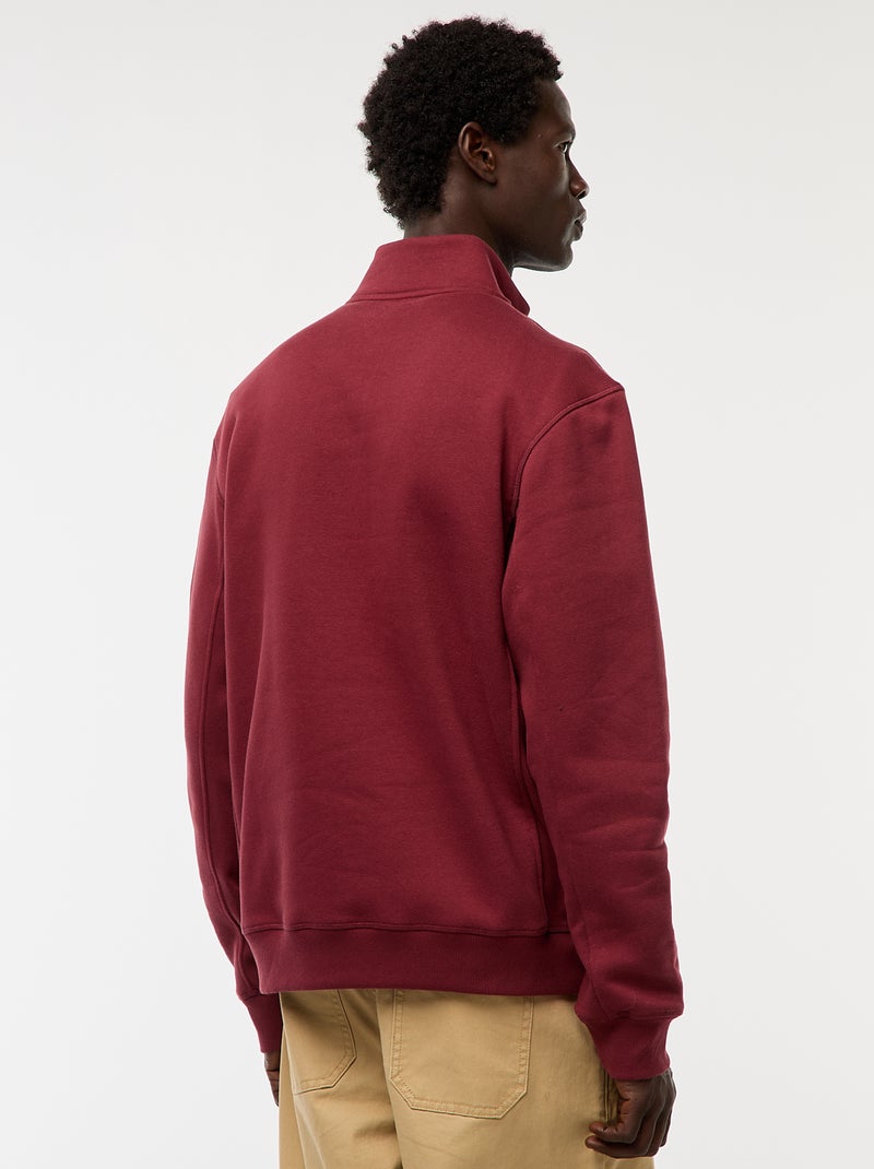 Sweat camionneur avec col montant zippé Rouge - Kiabi
