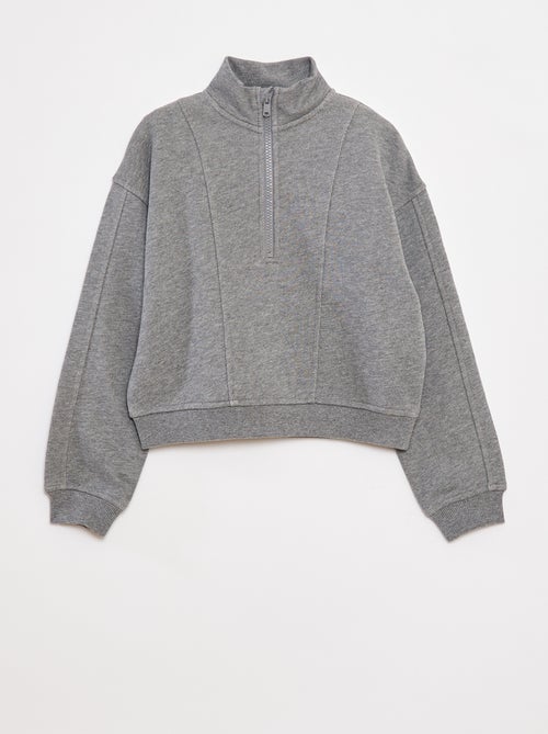 Sweat camionneur avec col zippé - Kiabi