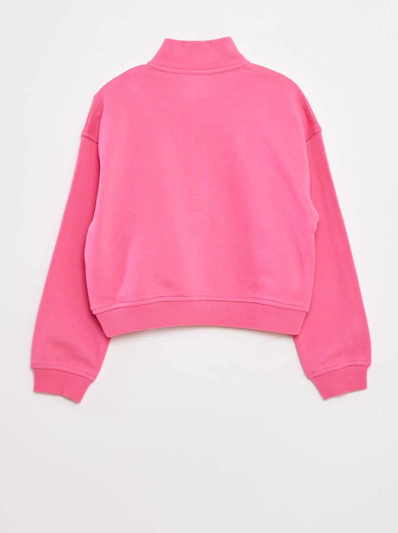 Sweat camionneur avec col zippé Rose - Kiabi
