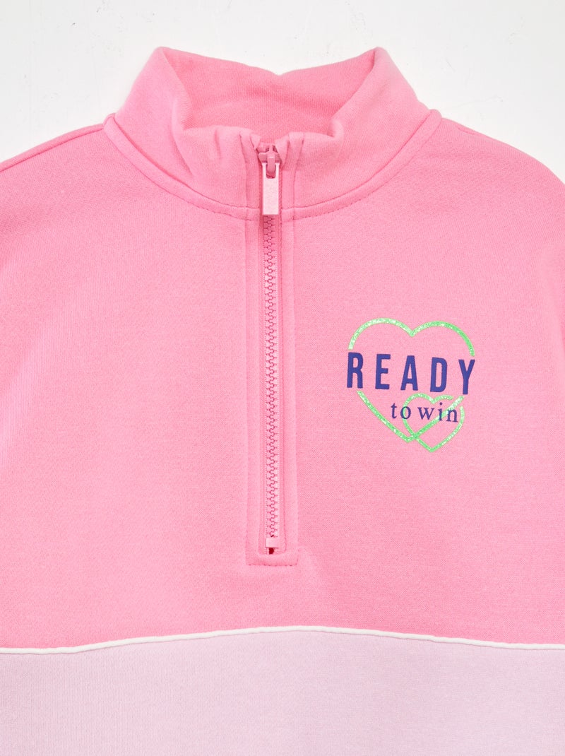 Sweat camionneur color block Rose - Kiabi