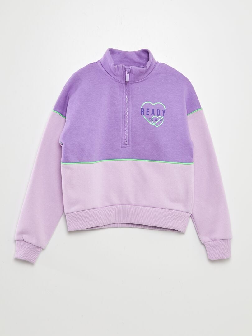 Sweat camionneur color block Violet - Kiabi