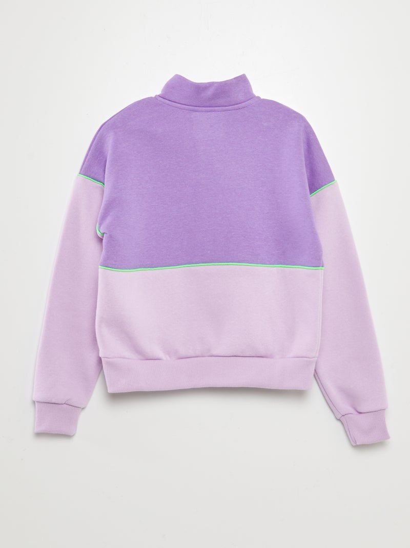 Sweat camionneur color block Violet - Kiabi