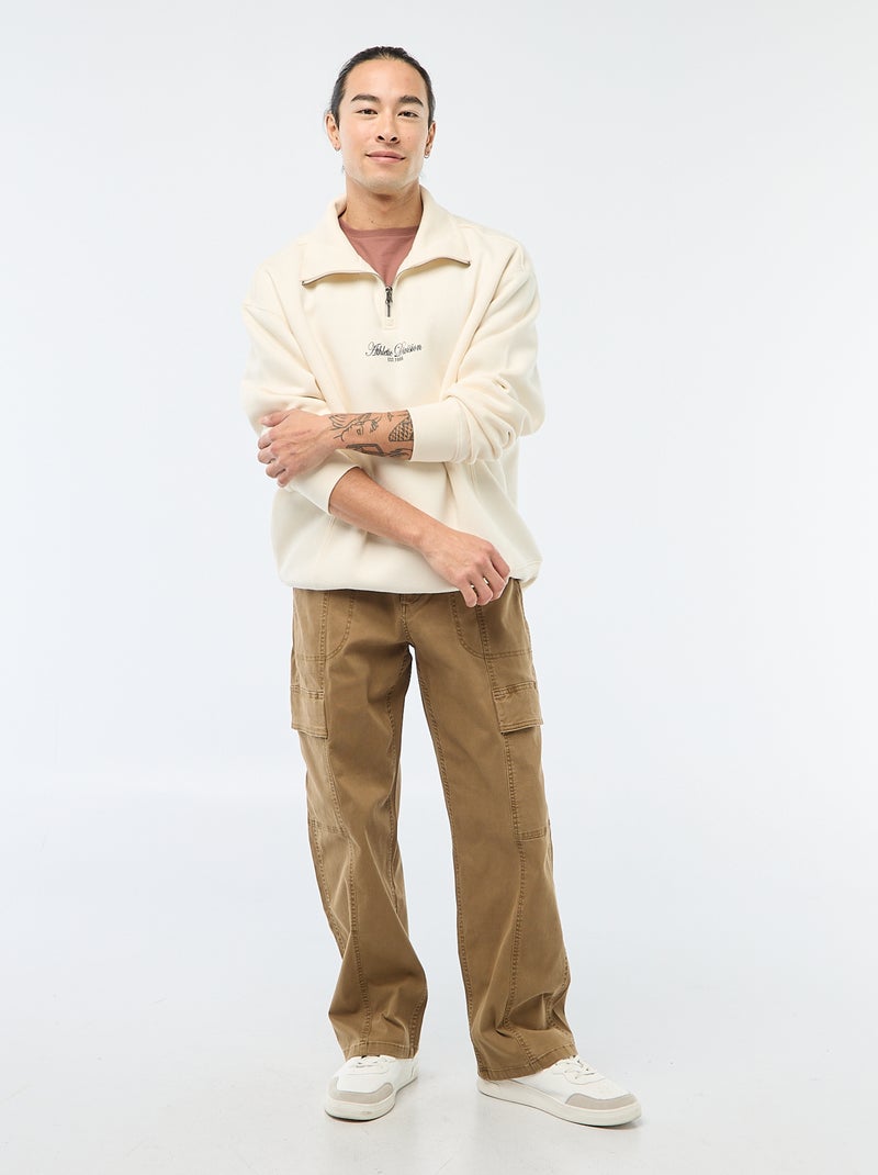 Sweat camionneur en molleton Beige - Kiabi