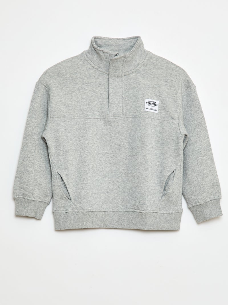 Sweat camionneur en molleton gratté Gris - Kiabi