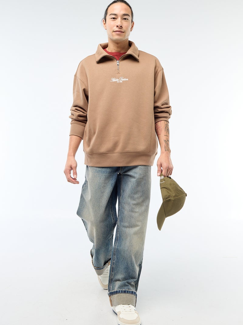 Sweat camionneur en molleton Marron - Kiabi