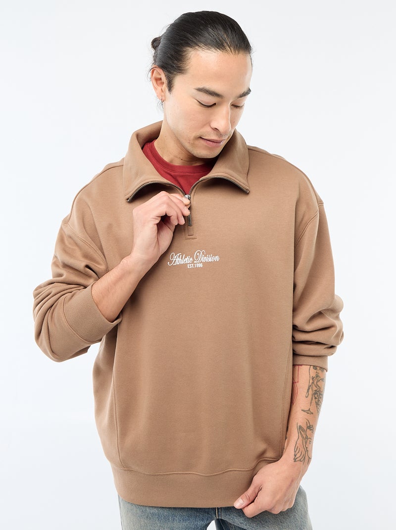 Sweat camionneur en molleton Marron - Kiabi