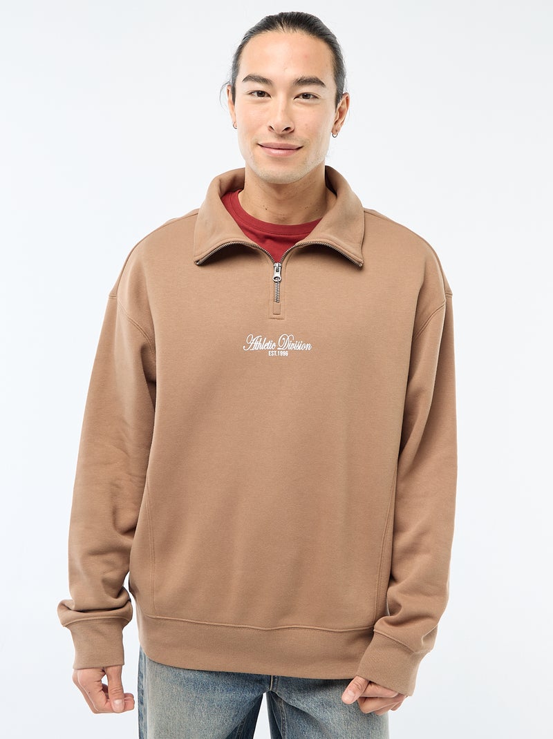 Sweat camionneur en molleton Marron - Kiabi