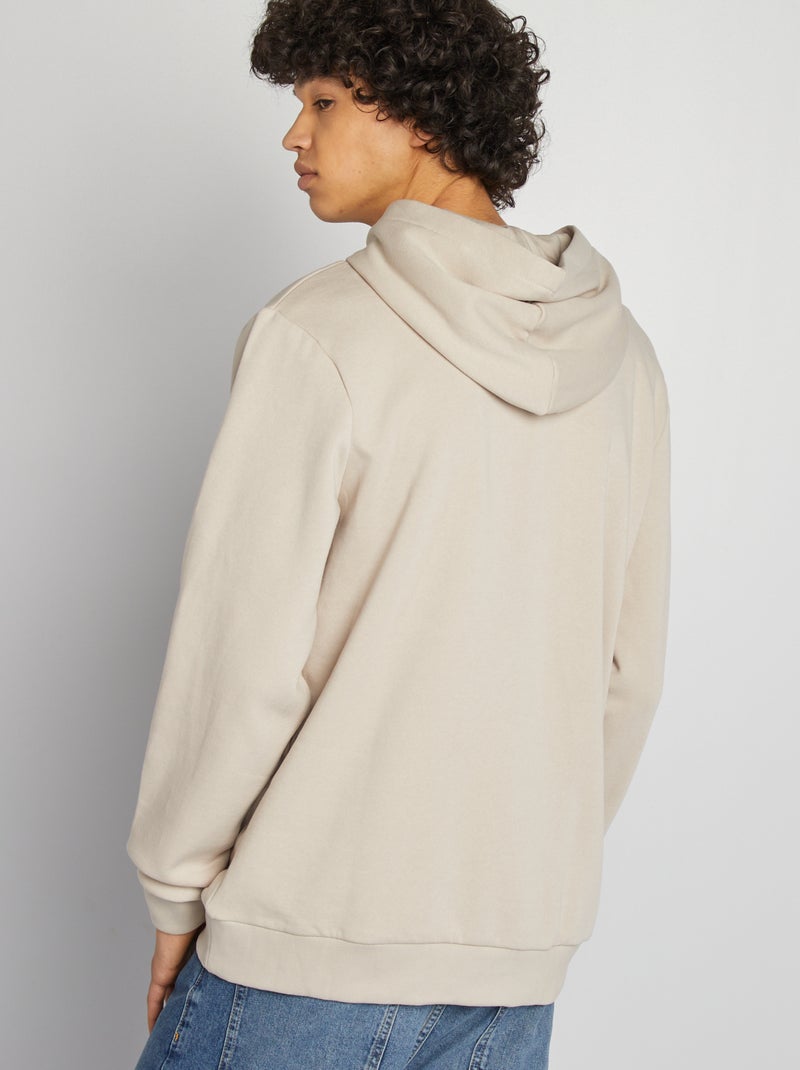 Sweat capuche à message BEIGE - Kiabi