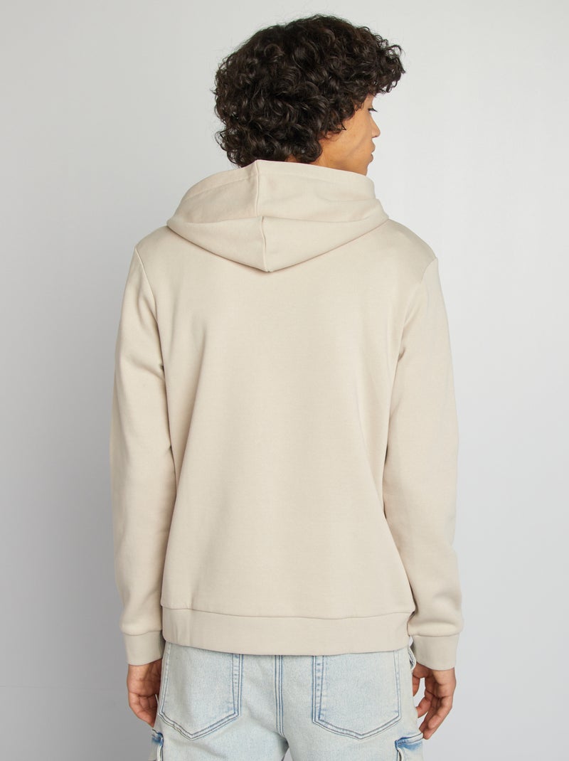 Sweat capuche à message Beige - Kiabi