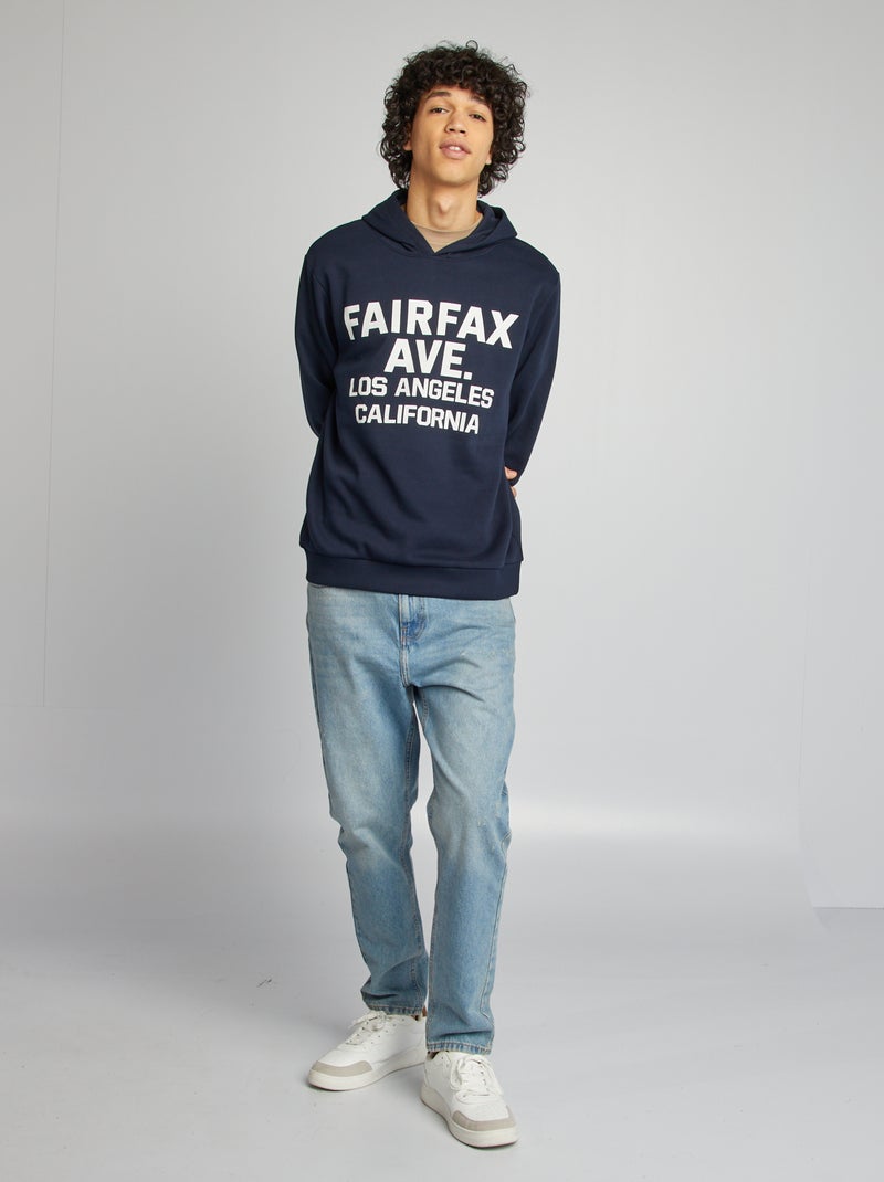 Sweat capuche à message Bleu - Kiabi