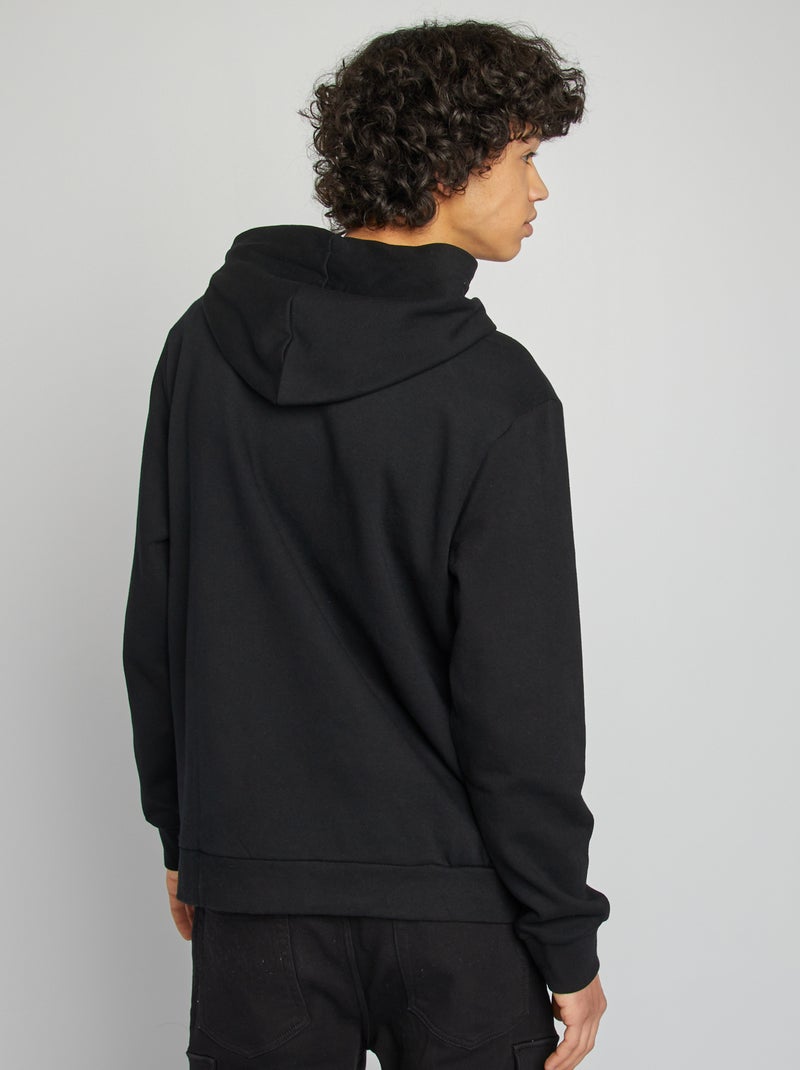 Sweat capuche à message Noir - Kiabi
