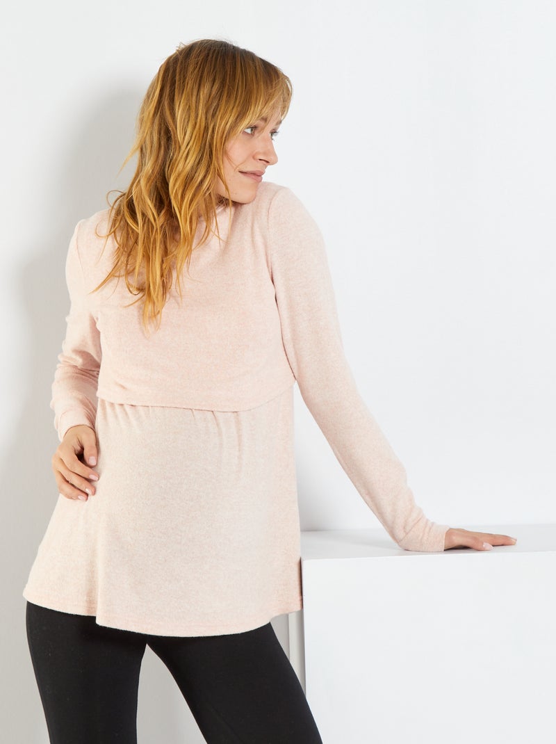 Sweat capuche allaitement rose - Kiabi