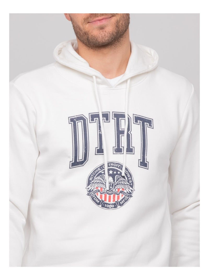 Sweat capuche coton WOLFIGE Ecru - Kiabi