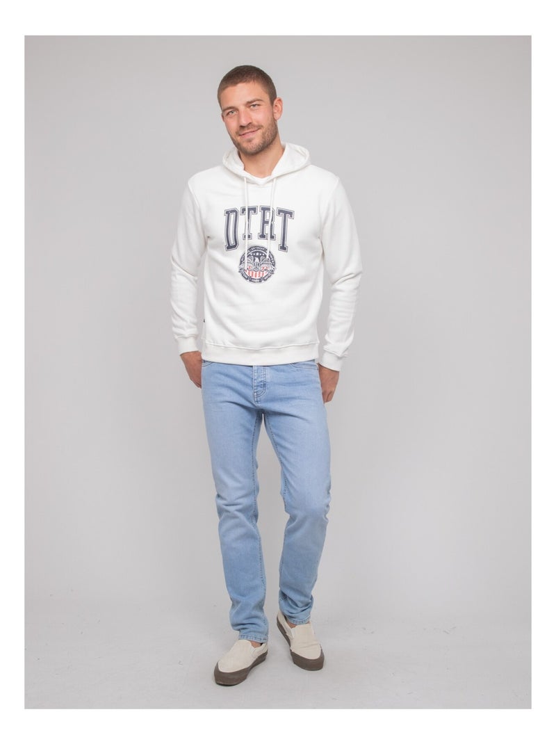 Sweat capuche coton WOLFIGE Ecru - Kiabi