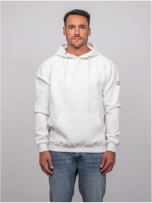 Sweat capuche maille gaufrée uni werone - Kiabi